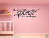 She Leaves a Little Sparkle Wherever She Goes with stars Wall Decal