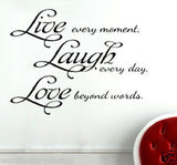 Live Laugh Love Removable Vinyl Wall Art Quotes Decal Sticker 22" tall and 24" wide