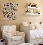 I'll love you forever I'll like you for always 28" tall x 22" wide