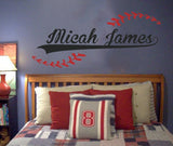 Custom Name added to Baseball Vinyl Wall Decal - Baseball theme
