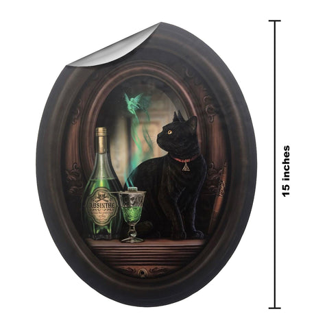 Lisa Parker Absinthe and Black Cat in Frame Wall Slaps Decal