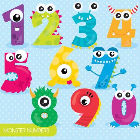 Monster Numbers - Prettygrafik Licensed Collection Removable Wall Decals