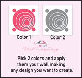 Geometric Wall Decal Bubbles - Circles - Retro Wall Decor Peel and Stick decals