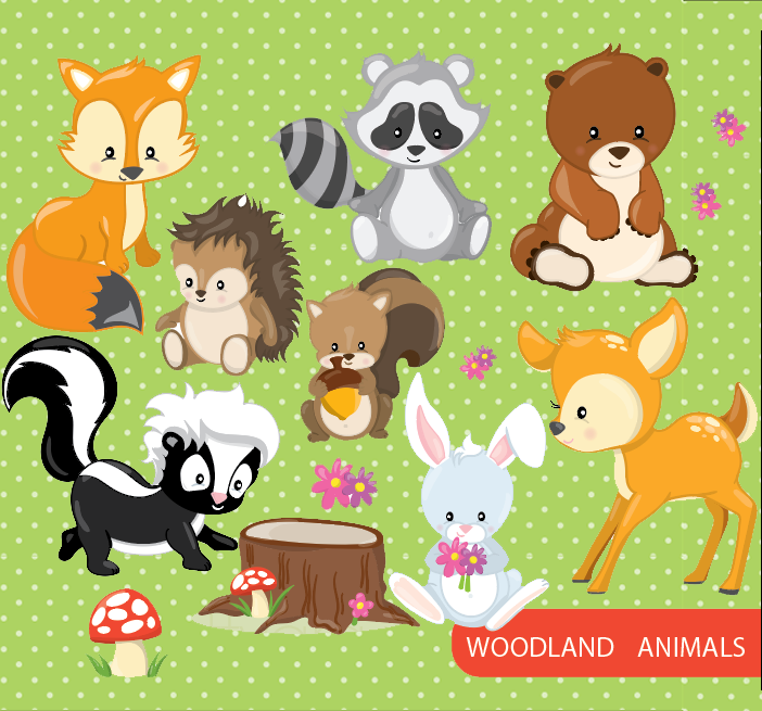 Woodland Animals - Prettygrafik Licensed Collection Removable Wall Decals