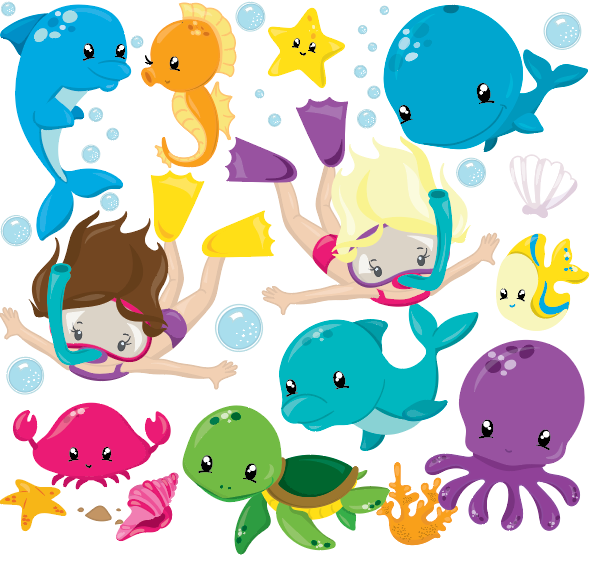 Under the Sea Ocean Fun - Prettygrafik Licensed Collection Removable Wall Decals