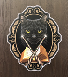 Reusable Wall Slaps Black Cat Wall Decal - Art by Lisa Parker