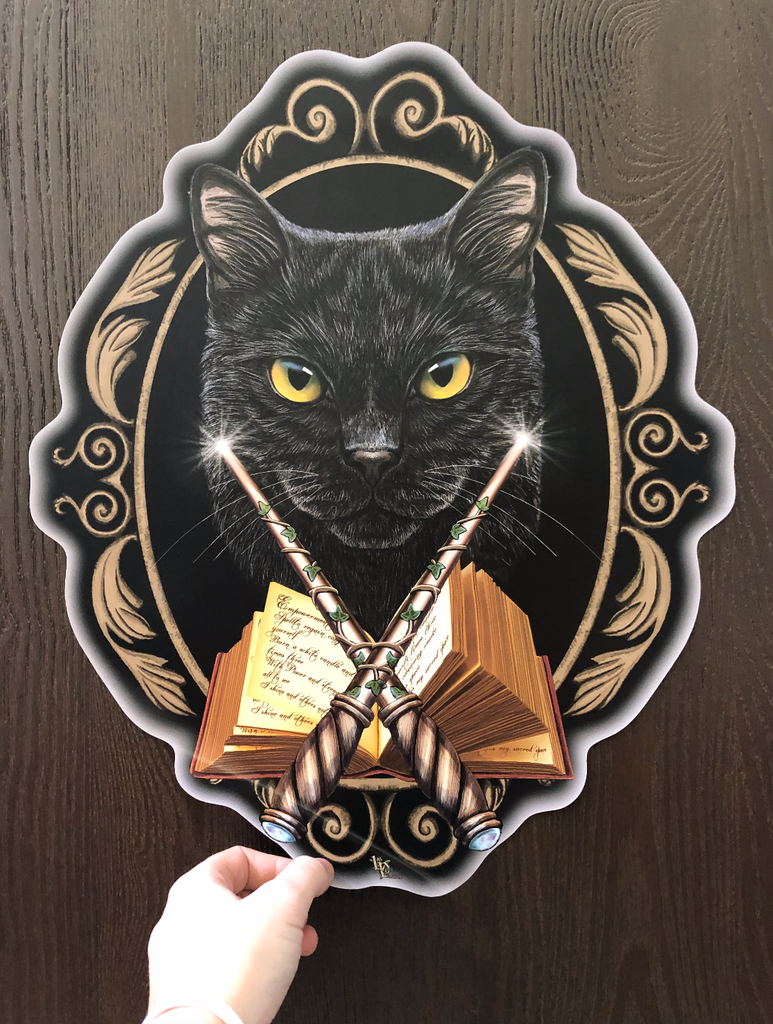Reusable Wall Slaps Black Cat Wall Decal - Art by Lisa Parker