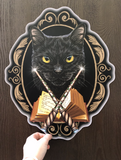 Reusable Wall Slaps Black Cat Wall Decal - Art by Lisa Parker