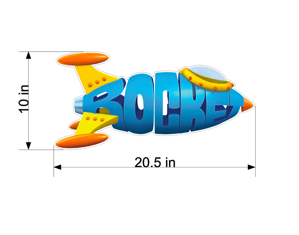PBS Kids WordWorld Rocket to the Moon Wall Decal, Removable, Repositionable, & Educational
