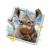 Rhino and Ostrich Selfie 12" Wall Slaps Decal