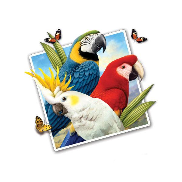Selfie Parrots 12" Wall Slaps Decal