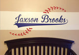 Custom Name added to Baseball Vinyl Wall Decal - Baseball theme