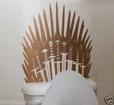 Metallic Iron Throne Parody Toilet Sticker Sword Decal