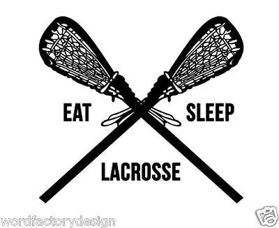 Large Detailed Lacrosse Vinyl Wall Decal Sticker - Sports room decor