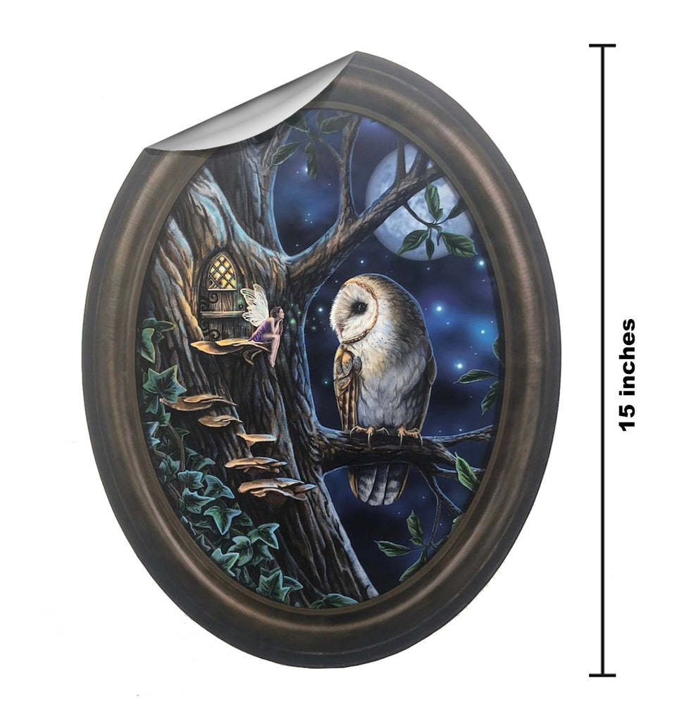 Fairy and Owl in Frame Wall Slaps Decal
