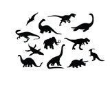 Dinosaur Silhouette 12 Pack featuring various dinos