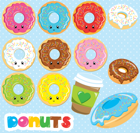 Fun Donut Themed - Prettygrafik Licensed Collection Removable Wall Decals