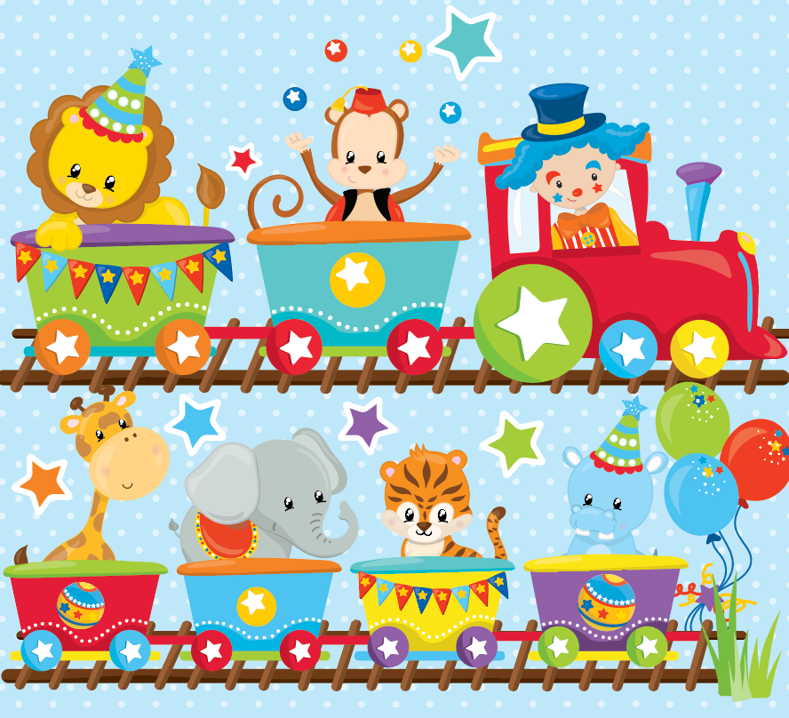 Circus Party Train - Prettygrafik Licensed Collection Removable Wall Decals