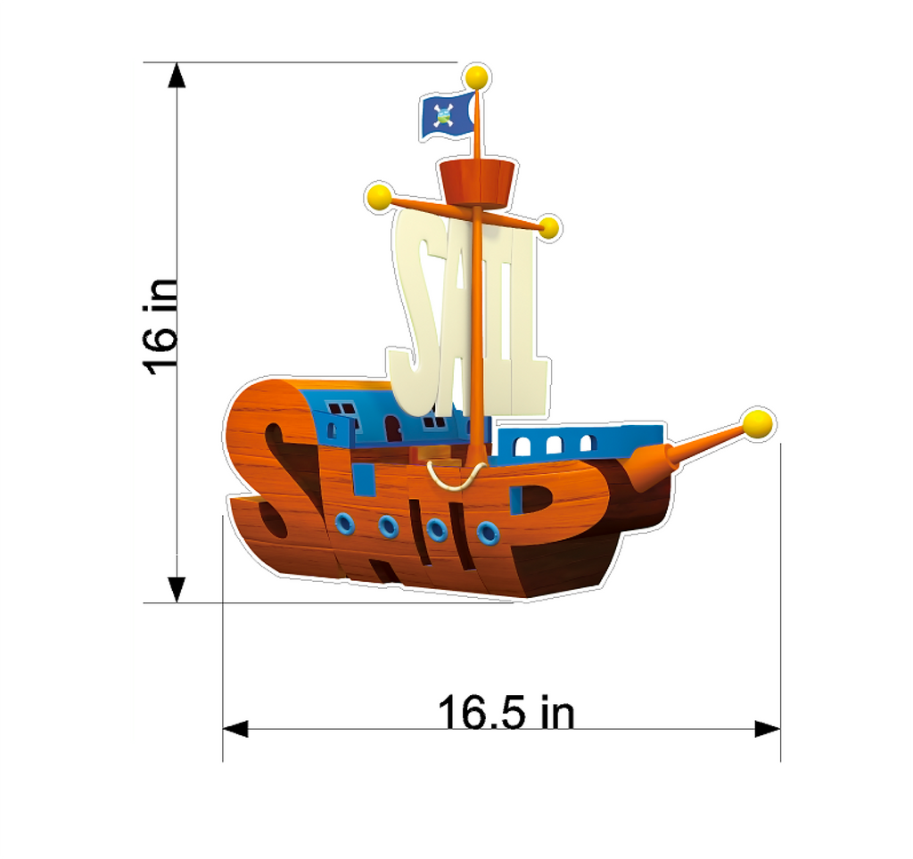 PBS Kids WordWorld Pirate Ship Wall Decal, Removable, Repositionable, & Educational