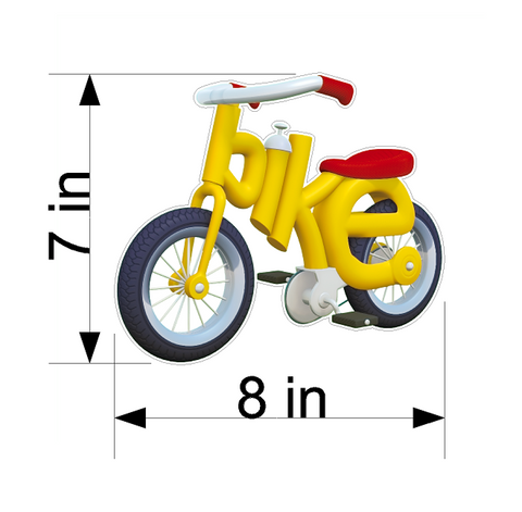 PBS Kids WordWorld Bike Wall Decal, Removable, Repositionable, & Educational