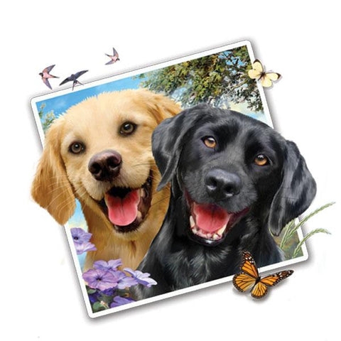 Lab Dogs Selfie 12" Wall Slaps Decal